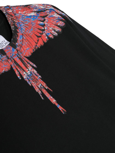 Shop Marcelo Burlon County Of Milan Lunar Wings Cotton Sweatshirt In Black