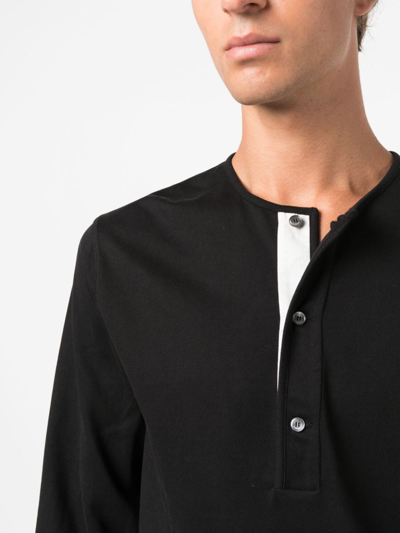 Shop Fursac Button-up Jersey-knit Jumper In Black