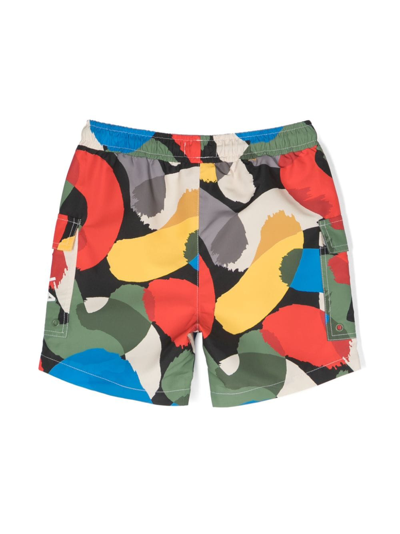 Shop Stella Mccartney Abstract-pattern Swimming Shorts In Blue