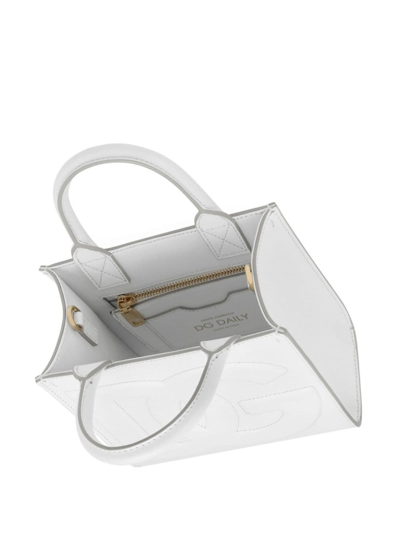 Shop Dolce & Gabbana Dg Daily Leather Tote Bag In White