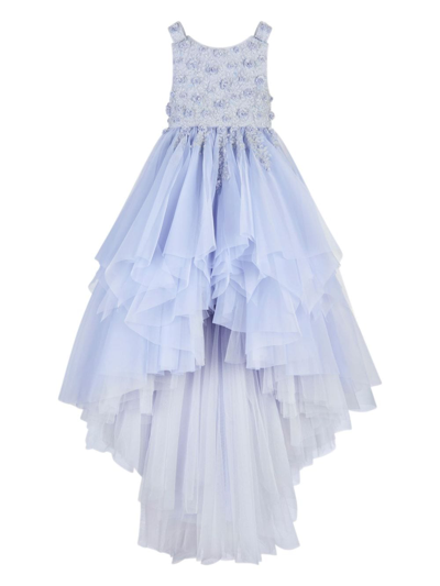 Shop Maison Ava Bead-embellished Sleeveless Dress In Blue