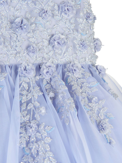 Shop Maison Ava Bead-embellished Sleeveless Dress In Blue