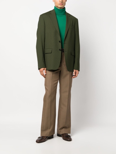 Shop Etro Single-breasted Tailored Blazer In Green