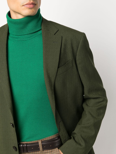 Shop Etro Single-breasted Tailored Blazer In Green