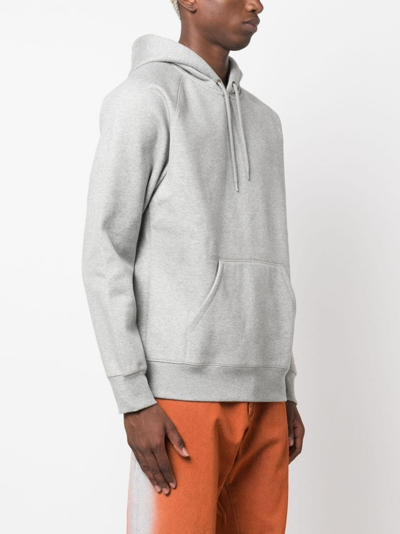 Shop Carhartt Chase Logo-embroidered Cotton Hoodie In Grey