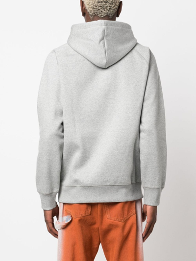 Shop Carhartt Chase Logo-embroidered Cotton Hoodie In Grey