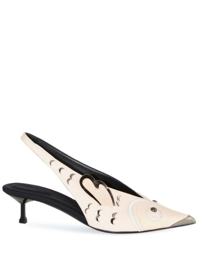 Shop Pucci Studded Leather Slingback Pumps In Pink