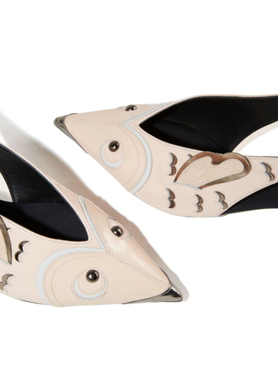 Shop Pucci Studded Leather Slingback Pumps In Pink