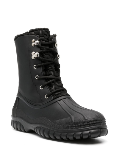 Shop Gcds Monogram-print Snow Boots In Black