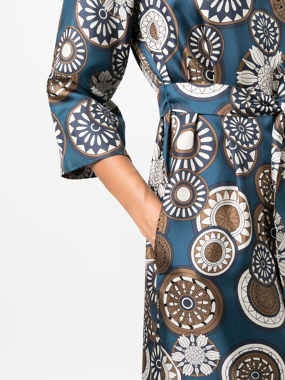 's Max Mara Graphic-print Belted Silk Midi Dress In Black