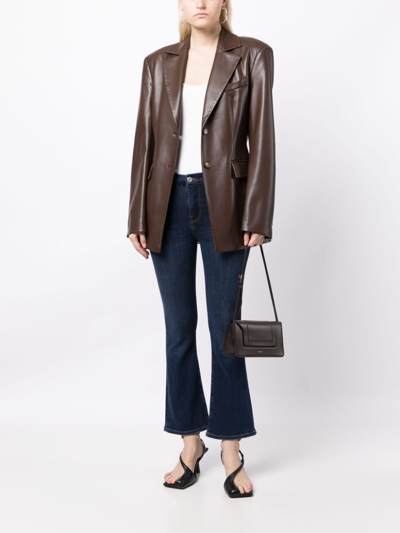 Frame Le Crop Mini Boot Mid-rise Flared Jeans In Blue