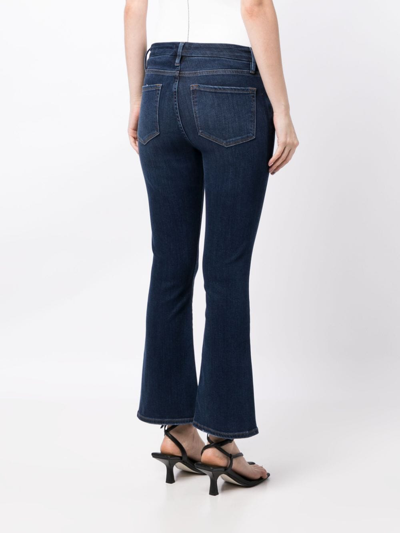 Shop Frame Le Crop Mid-rise Bootcut Jeans In Blue