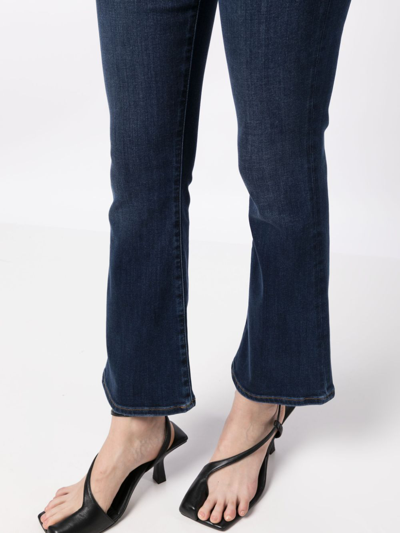 Shop Frame Le Crop Mid-rise Bootcut Jeans In Blue