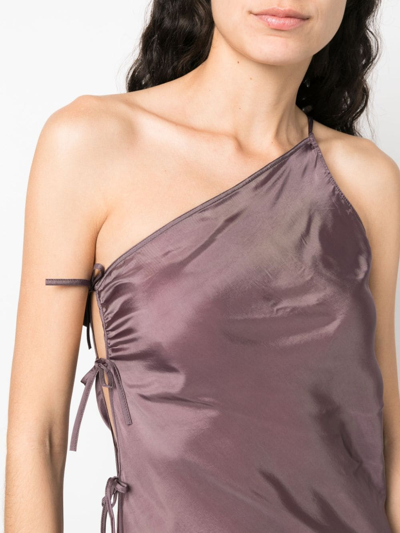 Shop Rick Owens Cut-out One-shoulder Maxi Dress In Purple