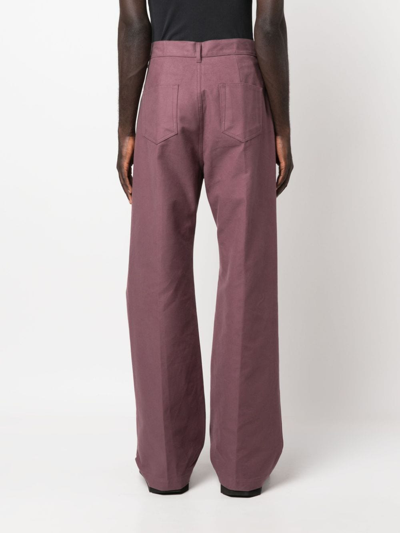 Shop Rick Owens High-waist Wide-leg Trousers In Purple