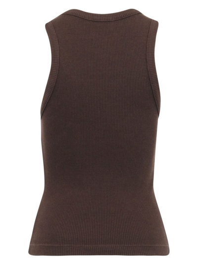 Shop Agolde Poppy Ribbed Tank Top In Brown
