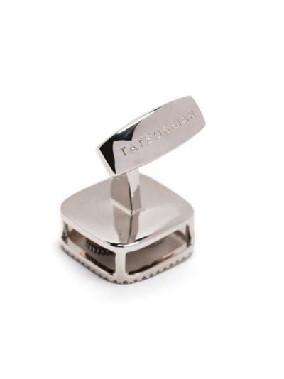 Shop Tateossian Crystal-embellished Square Cufflinks In Gold
