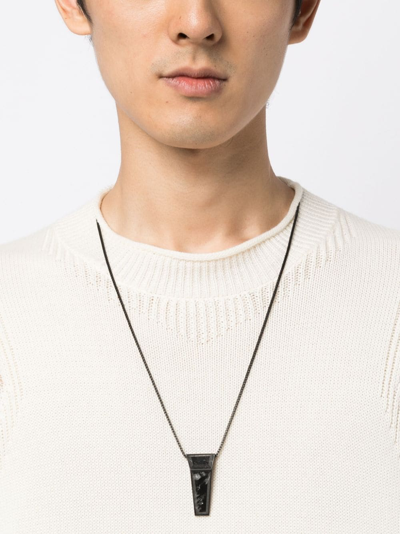 Shop Rick Owens Trunk-crystal Charm Necklace In Black