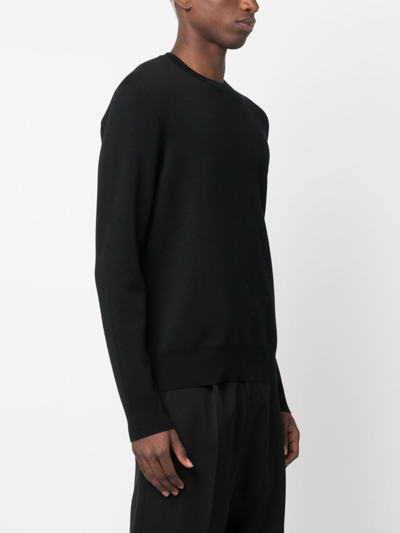 Shop Zegna Crew-neck Wool Jumper In Black