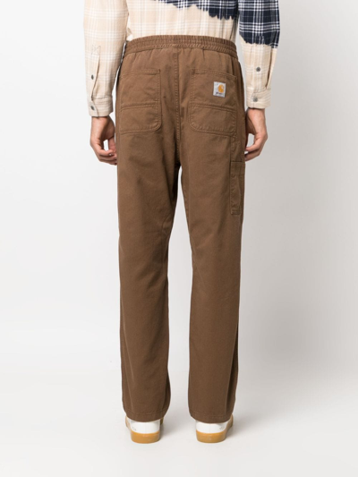 Shop Carhartt Flint Straight-leg Trousers In Brown