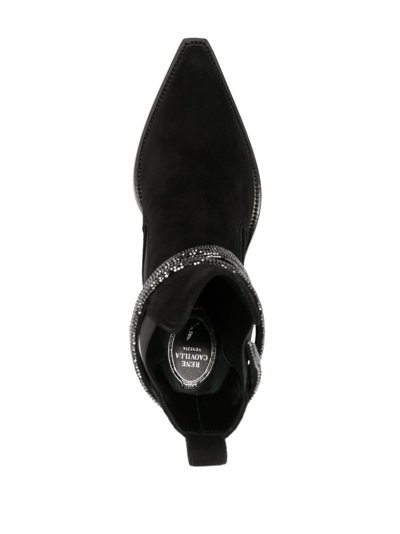 Shop René Caovilla Rene 95mm Suede Ankle Boots In Black