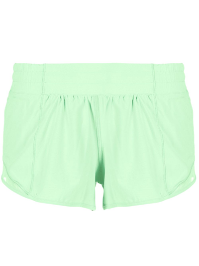 Shop Lululemon Green Hotty Hot Running Shorts