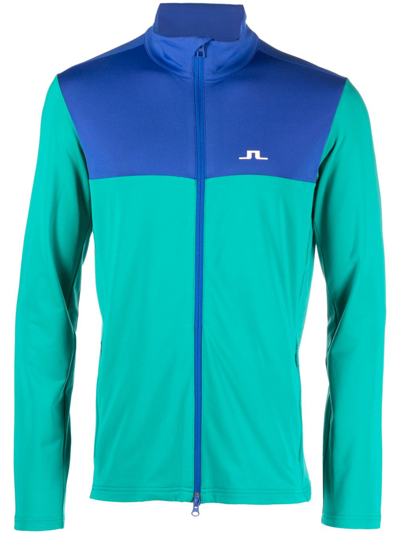 Shop J. Lindeberg Banks Mid-layer Jacket - Men's - Polyester/elastane In M501 - Proud Peacock