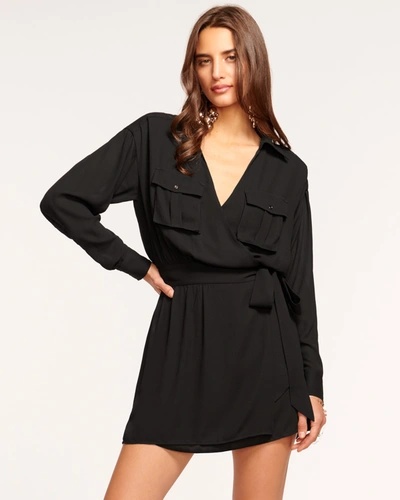 Shop Ramy Brook Summer Mini Wrap Dress In Black