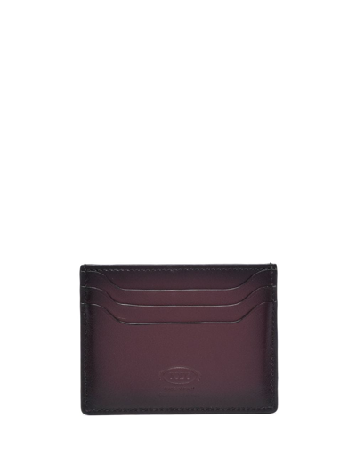 Tod's Logo-plaque Credit Card Holder In Purple