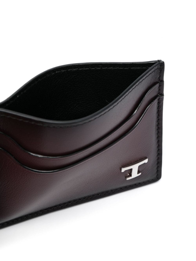 Tod's Logo-plaque Credit Card Holder In Purple