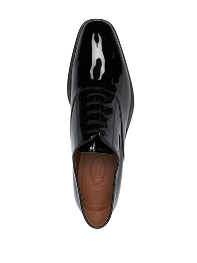 Shop Tod's Patent-leather Oxford Shoes In Black