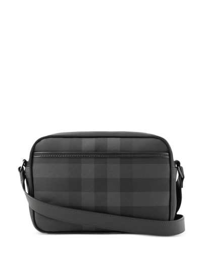 Shop Burberry Paddy Leather Messenger Bag In Grey