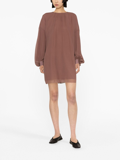 Fabiana Filippi Gathered-detail Minidress In Brown