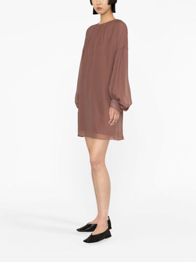 Fabiana Filippi Gathered-detail Minidress In Brown