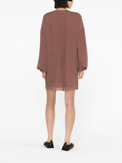 Fabiana Filippi Gathered-detail Minidress In Brown