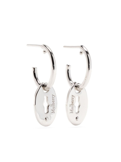 Shop Mulberry Bayswater Hoop Earrings In Silver