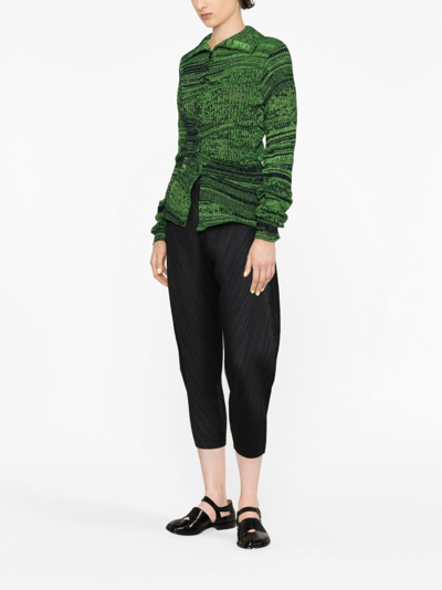 Issey Miyake Plissé Cropped Trousers In Black