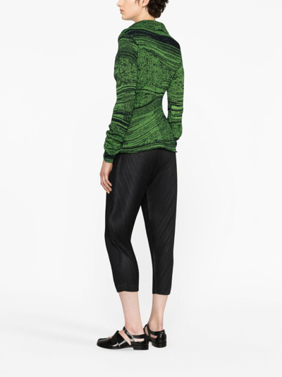 Issey Miyake Plissé Cropped Trousers In Black