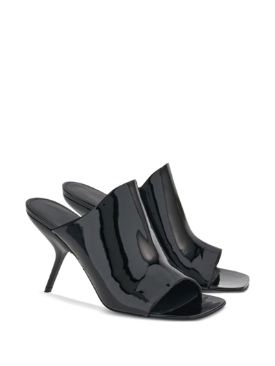 Shop Ferragamo 85mm Open-toe Slide Mules In Black