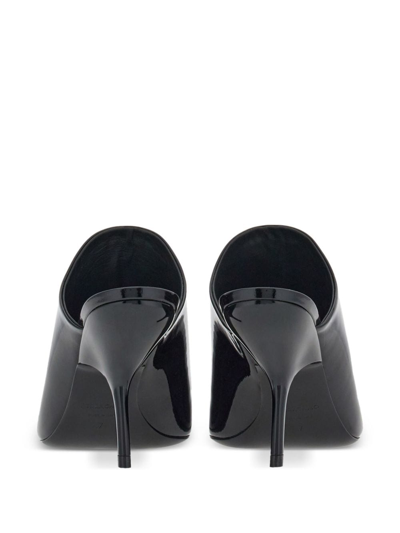 Shop Ferragamo 85mm Open-toe Slide Mules In Black