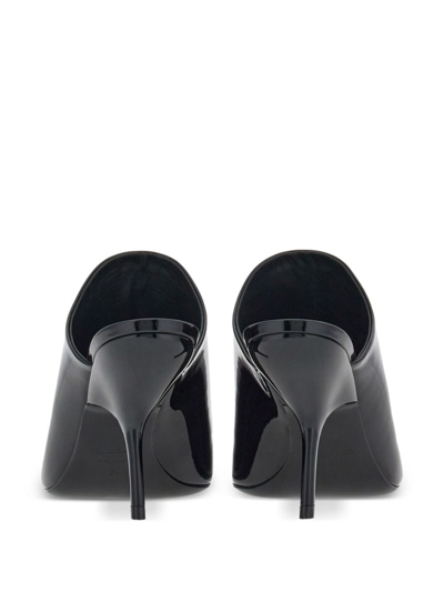 Ferragamo Era Peep Toe Slide Sandal In Black