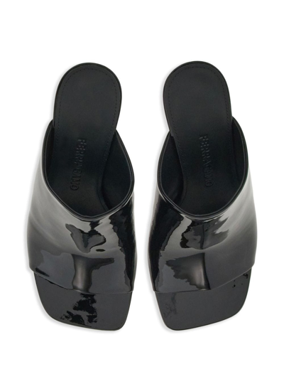 Ferragamo Era Peep Toe Slide Sandal In Black