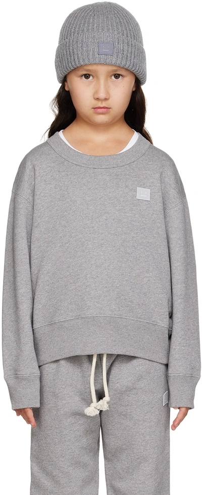 Shop Acne Studios Kids Gray Patch Sweatshirt In Di0021- Light Grey M