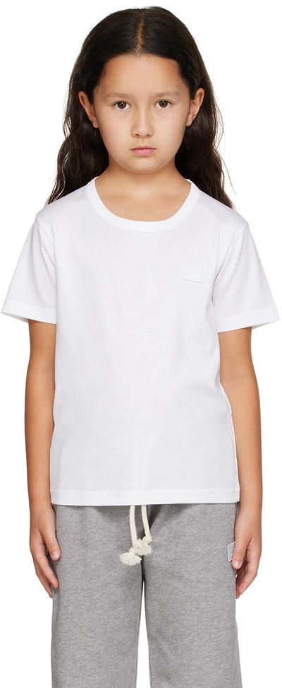 Shop Acne Studios Kids White Patch T-shirt In Dl0034- Optic White