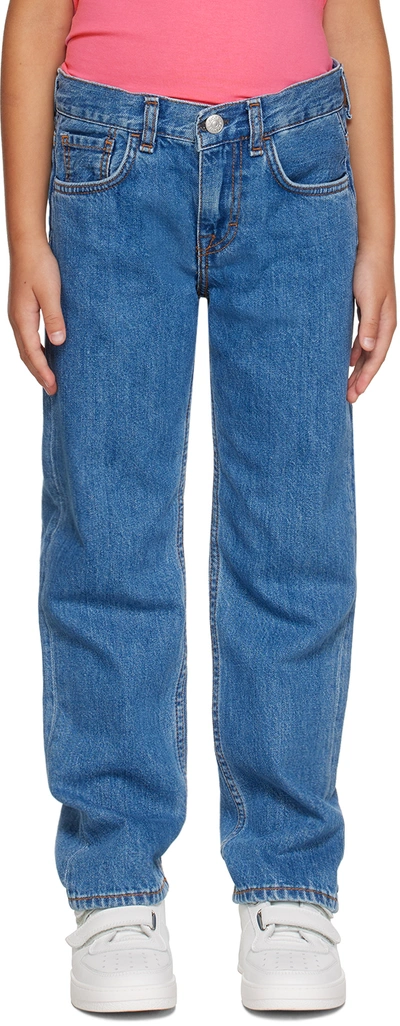 Shop Acne Studios Kids Blue Regular-fit Jeans In D00003- Mid Blue