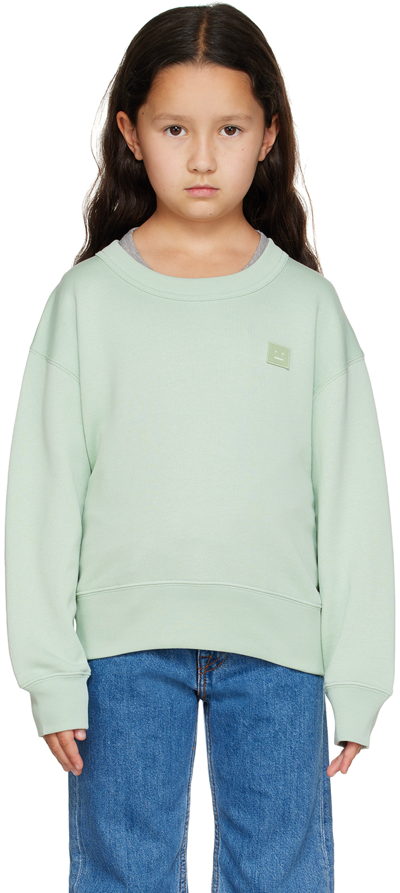 Shop Acne Studios Kids Green Patch Sweatshirt In Di0021- Soft Green