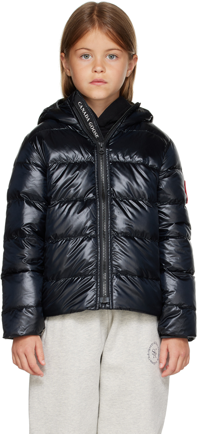 Canada Goose Kid's Crofton Striped Logo Quilted Jacket In Black | ModeSens