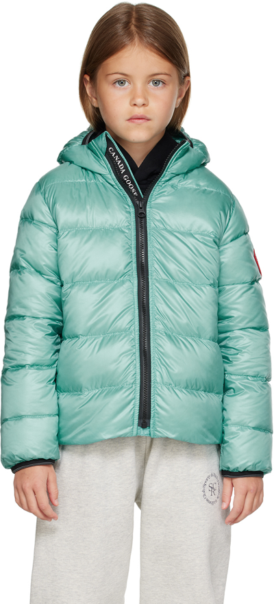 Shop Canada Goose Kids Blue Crofton Down Jacket In 1482 Boulevard Blue