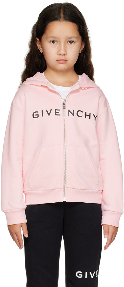 Shop Givenchy Kids Pink Zip Hoodie In 44z Lt Pink