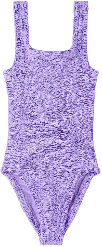 Shop Hunza G Kids Purple Alva One-piece Swimsuit In Lilac
